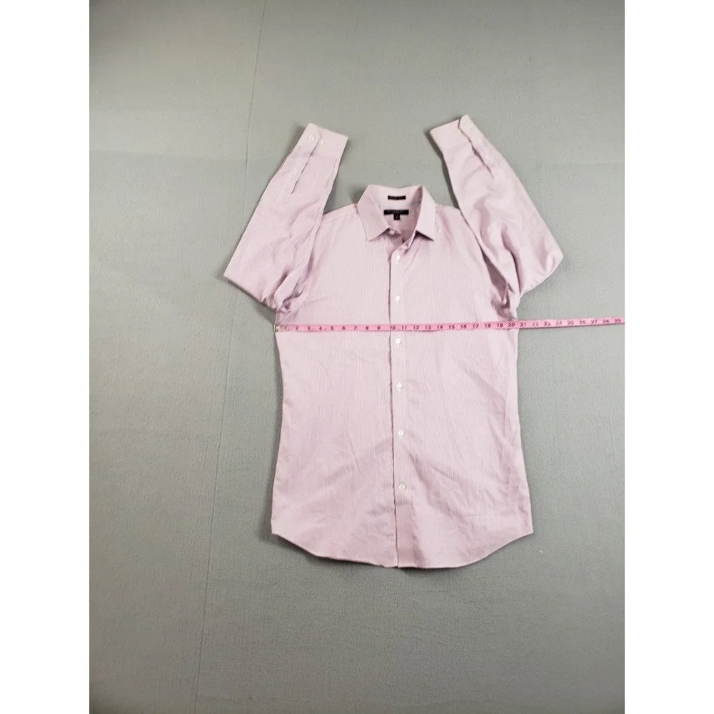 Banana Republic Men Shirt M Purple Stripe 100% Cotton Stretch Grand Fit Formal